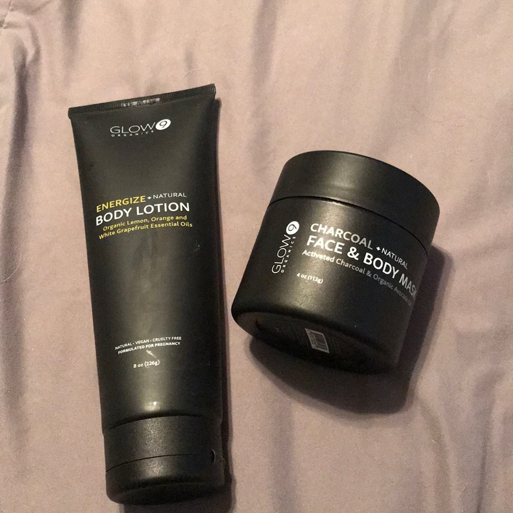 Glow 9 Body Lotion and Charcoal Face and Body Mask